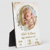 ゴールド ボーホー ムーン 赤ちゃん 誕生情報 フォト付 フォトプラーク (側面)