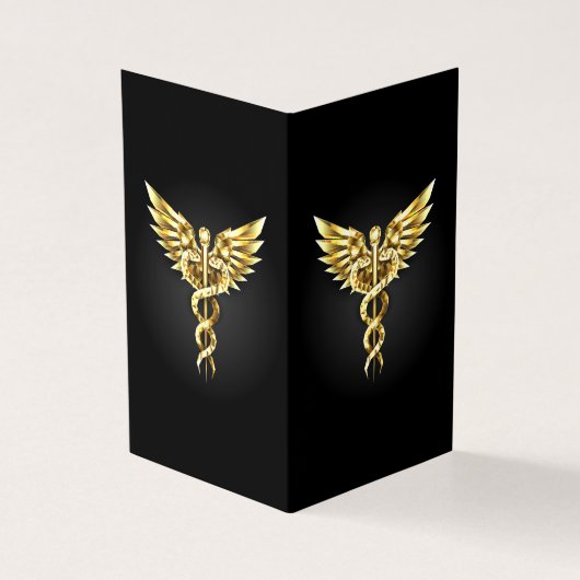 ゴールド ポリゴナル シンボル カデュケウス (外部)