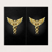 ゴールド ポリゴナル シンボル カデュケウス (外部フラット)