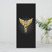 ゴールド ポリゴナル シンボル カデュケウス 招待状 (スタンド正面)