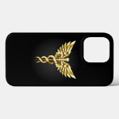 ゴールド ポリゴナル シンボル カデュケウス Case-Mate iPhoneケース (裏面 (横))