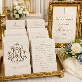 ゴールド・マリア十字架モノグラム カトリック結婚式