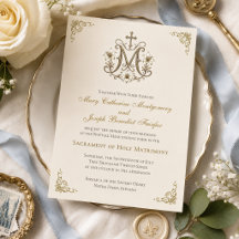 ゴールド・マリア十字架モノグラム 結婚式
