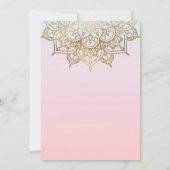 ゴールド マンダラ ピンク ピーチ モダン エレガント ウェディング 招待状 (裏面)
