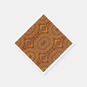ゴールド マンダラ レッド スタンダードカクテルナプキン (角)