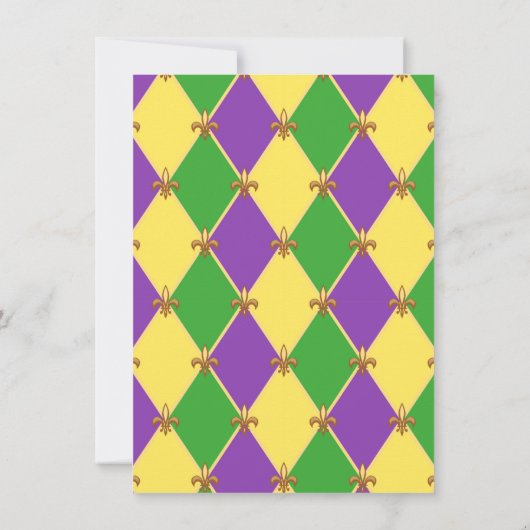 ゴールド マーディ グラース マスカレード セレブレーション 招待状 (裏面)