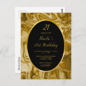 ゴールド マーブル アゲート 21歳の誕生日 ポストカード (正面/裏面)