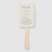 ゴールド ミニマリスト ウェディング プログラム ハンドファン (正面)