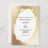 ゴールド ミニマリスト シンプル 幾何学的な六角形フレーム 招待状 (正面)