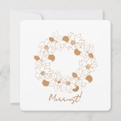 ゴールド ミニマリスト ポインセチア ホリデー カード (正面)