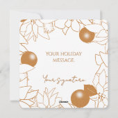 ゴールド ミニマリスト ポインセチア ホリデー カード (裏面)