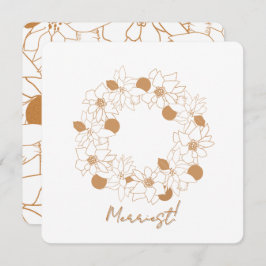 ゴールド ミニマリスト ポインセチア ホリデー カード