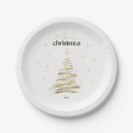 ゴールド ミニマリスト メリークリスマス ホリデー ペーパープレート