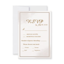 ゴールド ミニマリスト 結婚式 RSVP カード