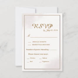 ゴールド ミニマリスト 結婚式 RSVP カード
