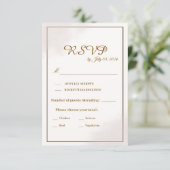 ゴールド ミニマリスト 結婚式 RSVP カード (スタンド正面)