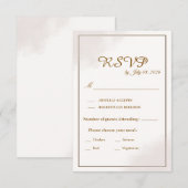 ゴールド ミニマリスト 結婚式 RSVP カード (正面/裏面)