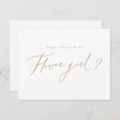 ゴールド ミニマル あなたは私のフラワーガール? 招待状 (正面/裏面)