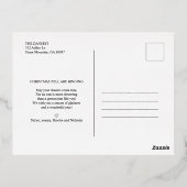 ゴールド ミニマル クリスマス 4枚の写真 コラージュ 箔シーズンポストカード (裏面)