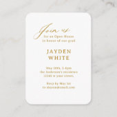 ゴールド ミニ モダンスクリプト フォト 卒業 エンクロージャーカード (裏面)