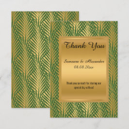 ゴールド メタリック グリーン ボタニカル ありがとうカード 招待状