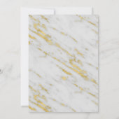 ゴールド メタリック マーブル フラワー ウェディング 招待状 (裏面)