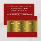 ゴールド メタリック レッド RSVP (正面/裏面)