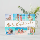 ゴールド メレカリキマカ 6 フォトコラージュ クリスマスカード (スタンド正面)