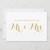 ゴールド モダンカリグラフィー 新郎新婦への願い サイン 招待状 (正面)