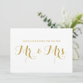 ゴールド モダンカリグラフィー 新郎新婦への願い サイン 招待状 (スタンド正面)