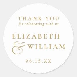 ゴールド モダン エレガント モノグラム ウェディング サンクス ラウンドシール