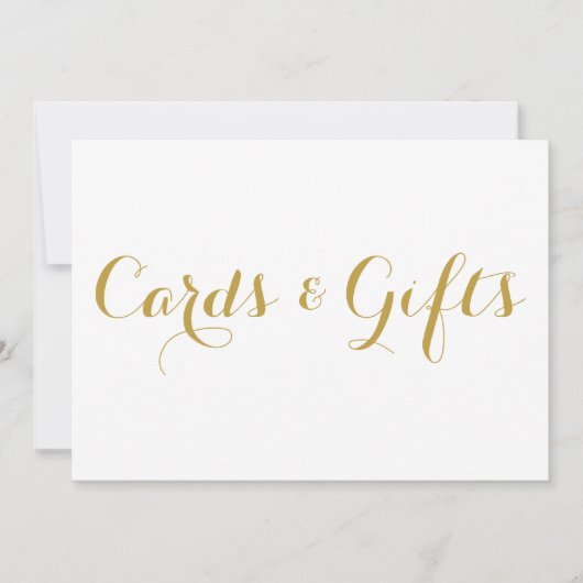 ゴールド モダン カリグラフィー カード & ギフト ウェディング サイン (正面)