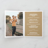 ゴールド モダン テクスチャード フォト 卒業 招待状 (内部)