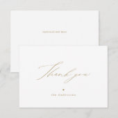 ゴールド モダン ミニマル エレガント スクリプト サンクス サンキューカード (正面/裏面)