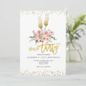 ゴールド モダン 30歳のお祝い招待状 招待状 (スタンド正面)