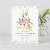 ゴールド モダン 60歳のお祝い 招待状 (スタンド正面)