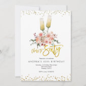 ゴールド モダン 60歳の乾杯 招待状 (正面)