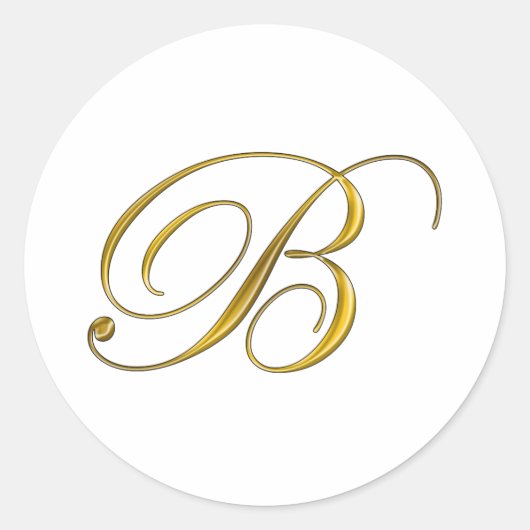 ゴールド モノグラム B のイニシャル ステッカー (正面)