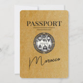 ゴールド モロッコ パスポート ウェディング 招待状 (裏面)