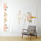 ゴールド ユニコーン ベイビー シャワー 背景 タペストリー (インサイチュ(横))