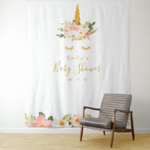 ゴールド ユニコーン ベビーシャワー 背景