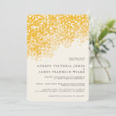 ゴールド ライト シャワー | ラスティック ウェディング 招待状 (スタンド正面)