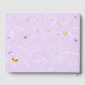 ゴールド ライト パープル ローズ エレガント フォト キンセアニエラ ゲストブック (裏面)