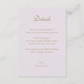 ゴールド ライラック グレー エレガント ウェディング ホテル 詳細 エンクロージャーカード (正面)