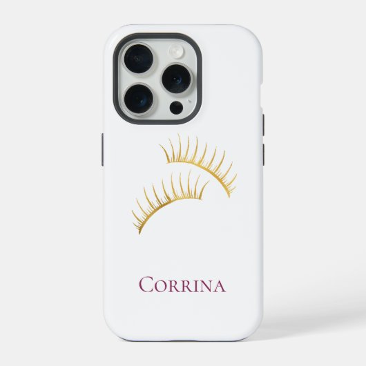 ゴールド ラグジュアリー まつげ iPhoneケース (裏面)