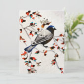 ゴールド ラスティック スノーフレーク ウィンター バード シーズンカード (スタンド正面)