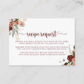 ゴールド ラスティック フラワーのウェディング レシピ リクエスト エンクロージャーカード (正面)