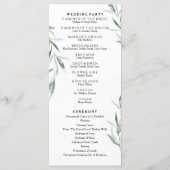 ゴールド ラスティック ユーカリ ウェディング プログラム (裏面)