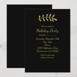 ゴールド ラスティック リーフ エレガント ブラック フォール エレガント 招待状