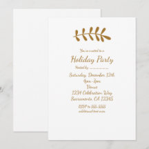 ゴールド ラスティック リーフ エレガント ホワイト オータム インビテーション